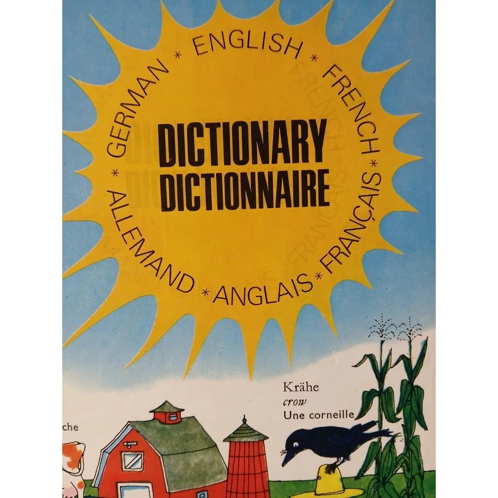 1975 RICHARD SCARRY DICTIONARY (English,‎ German,French) Worterbuch Vtg Rare